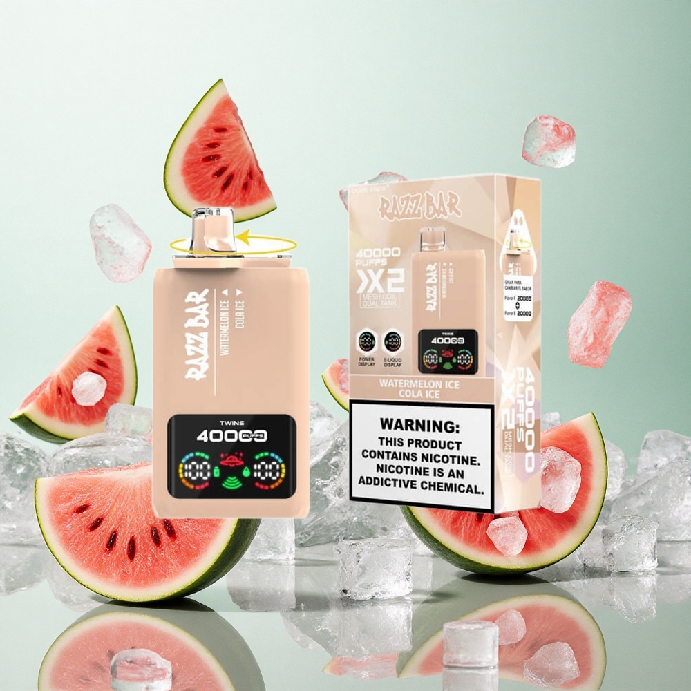 Razz Bar 40000 Puffs Eldobható E-Pipacs Görögdinnye Jég_Kóla Jég, 650 Mah Akkumulátor, Típus-C Port Razz Bar 40000 Puffs Eldobható E-Pipacs Görögdinnye Jég_Kóla Jég, 650 Mah Akkumulátor, Típus-C Port