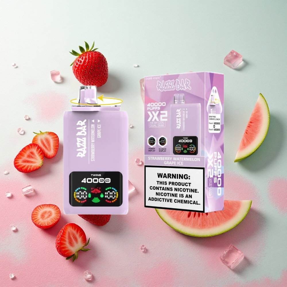 Razz Bar 40000 Puffs Eldobható E-cigaretta Eper-Görögdinnye_Jég Szőlő, 650 MaH Akkumulátor Razz Bar 40000 Puffs Eldobható E-cigaretta Eper-Görögdinnye_Jég Szőlő, 650 MaH Akkumulátor