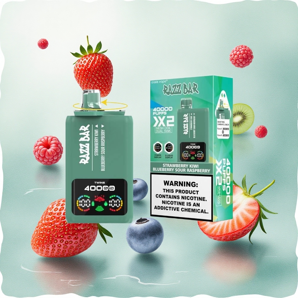 Razz Bar 40000 Puffs Eldobható E-cigaretta Eper-Kivi_Kékáfonya Savanyú Málna, Akkumulátor Kijelző, 650 mAh Type-C Port Razz Bar 40000 Puffs Eldobható E-cigaretta Eper-Kivi_Kékáfonya Savanyú Málna, Akkumulátor Kijelző, 650 mAh Type-C Port