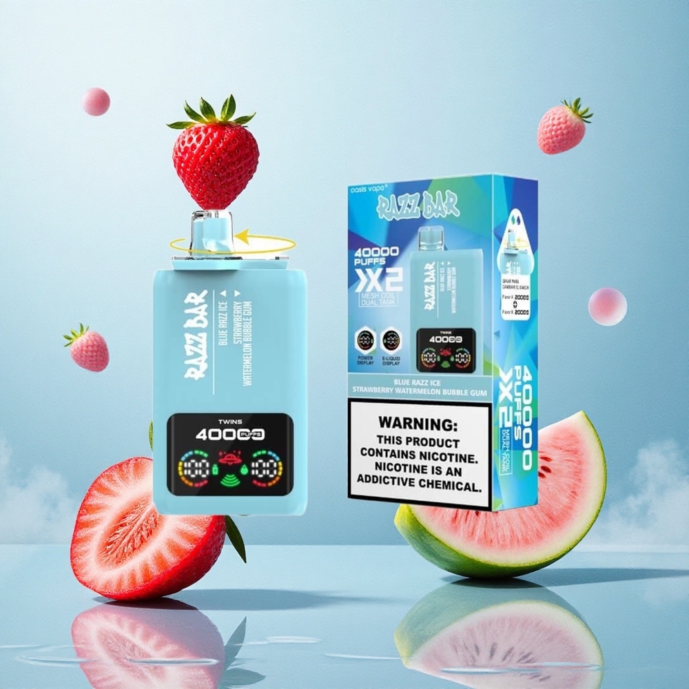 Razz Bar 40000 Puffs Eldobható E-cigaretta Képernyős Kijelzővel – Kék Áfonya Jég-EPresenye Gombóc Razz Bar 40000 Puffs Eldobható E-cigaretta Képernyős Kijelzővel – Kék Áfonya Jég-EPresenye Gombóc