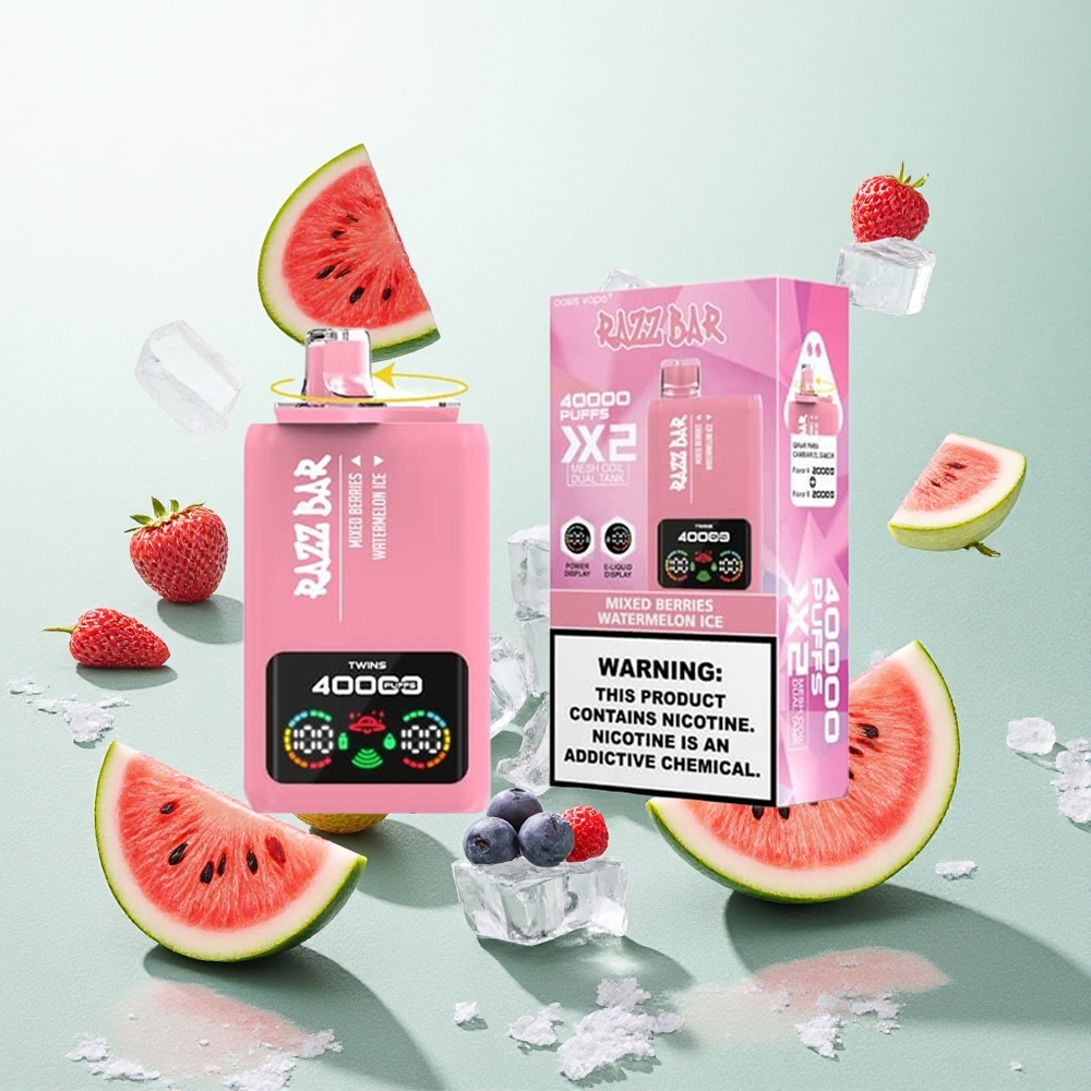 Razz Bar 40000 Puffs Eldobható E-cigaretta Vegyesbogyós_Görögdinnye Jég 40000 Puffs Power Screen Kijelző Razz Bar 40000 Puffs Eldobható E-cigaretta Vegyesbogyós_Görögdinnye Jég 40000 Puffs Power Screen Kijelző