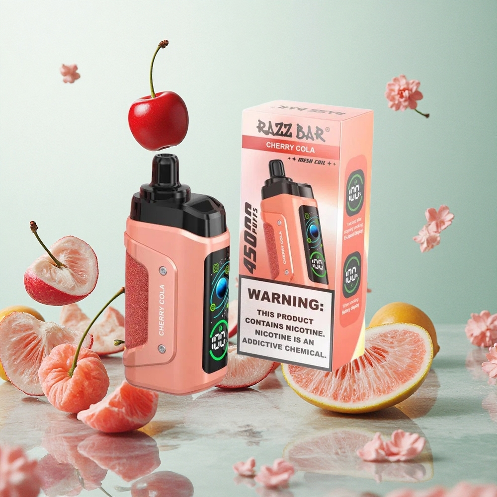 Razz Bar 45000 Puffs Eldobható E-cigaretta Megmunkált Mesh (1,0 Ohm) Cseresznyes Kóla