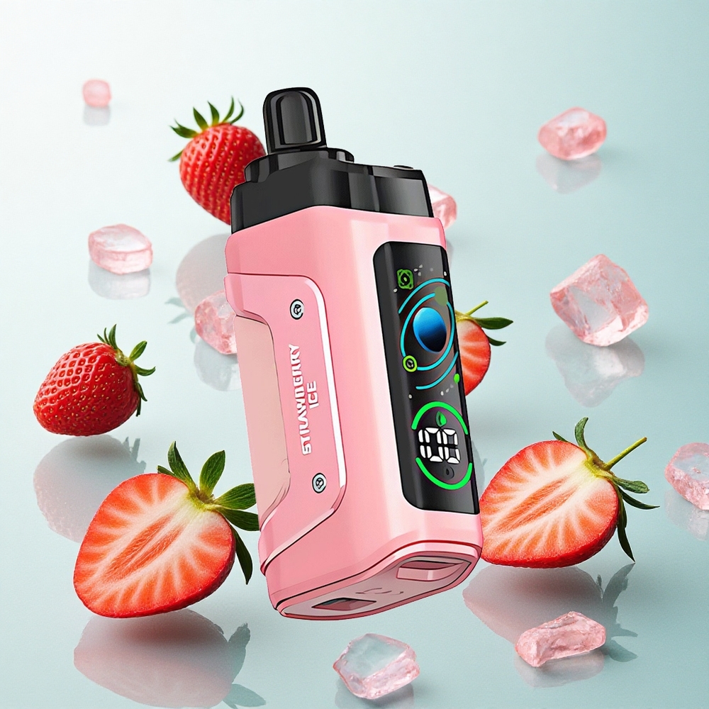 Razz Bar 45000 Puffs Eldobható E-pipa Eperjég, Beállítható Légáramlás és 650 Mah Akkumulátor