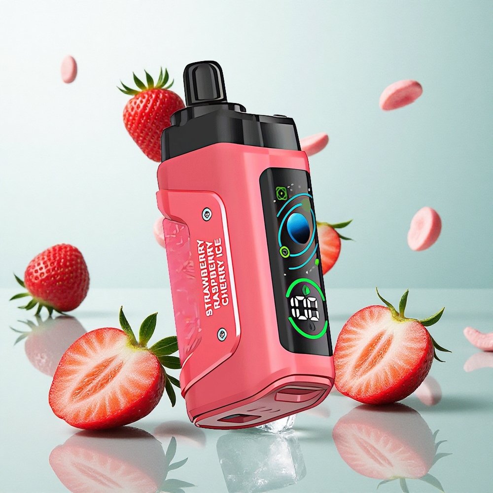 Razz Bar 45000 Puffs Eldobható E-pohár Eper-Cseresznye Jég, Beállítható Légáramlás és 20 mg/ml Nikotin