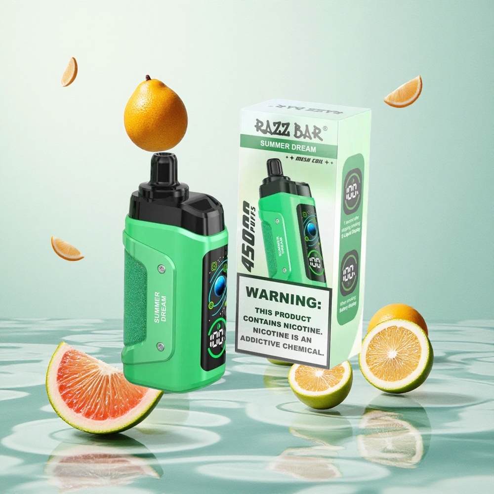 Razz Bar 45000 Puffs Nyári Álom Beállítható Légáramlással és 1.0 Ohm Mesh Coil