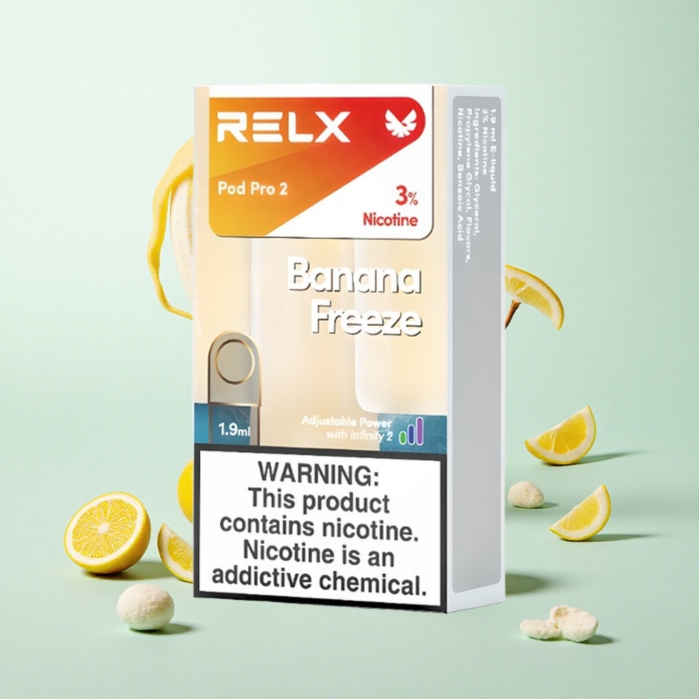 RELX Pod Pro 2 600 Puffs Banán Fagylalt 1,9ml e-liquid tartalom