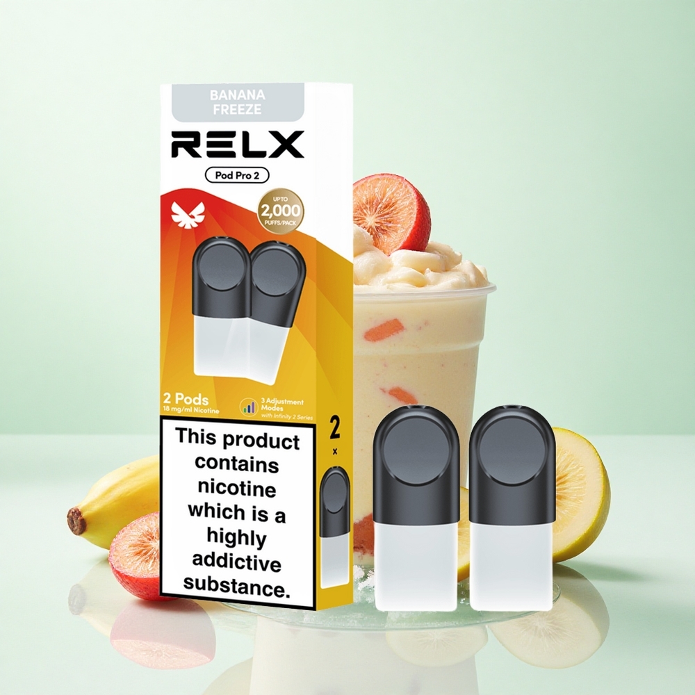 RELX Pod Pro 2 600 Puffs Desszert-Banán Fagy 1,9ml e-liquiddel