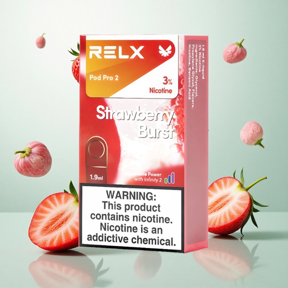 RELX Pod Pro 2 600 Puffs Eper Robbanás 3% nikotintartalom