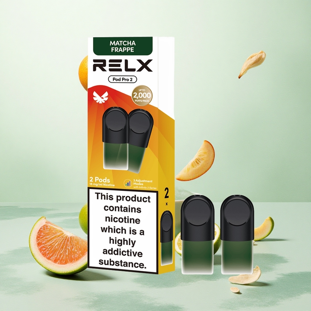 RELX Pod Pro 2 600 Puffs Tea-Matcha Frappe Tejeskávé 1,8% nikotintartalom