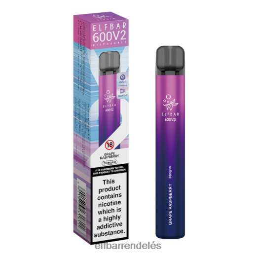 Elf Bar 600 Magyarország - ELFBAR 600v2 eldobható vape - 20mg 6DL6ZV24 szőlő málna