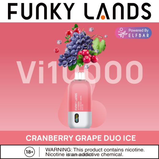 Elf Bar Magyarország - ELFBAR funky lands legjobb ízű eldobható vape vi10000 jeges sorozat 6DL6ZV458 áfonyás szőlő duó jég