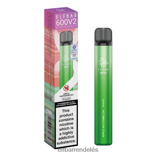 Elf Bar Rendelés - ELFBAR 600v2 eldobható vape - 20mg 6DL6ZV21 alma görögdinnye