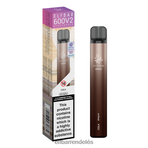 Elf Bar Rendelés - ELFBAR 600v2 eldobható vape - 20mg 6DL6ZV6 kóla