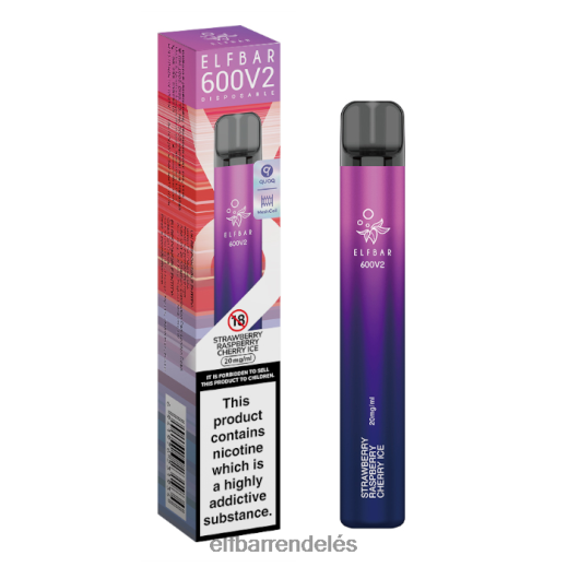 Elf Bar Rendelés Magyarország - ELFBAR 600v2 eldobható vape - 20mg 6DL6ZV18 epres málna cseresznye jég