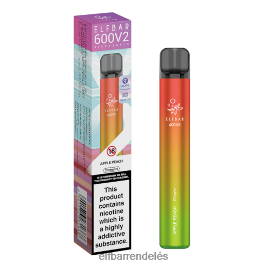 Elf Bar Rendeles Olcson - ELFBAR 600v2 eldobható vape - 20mg 6DL6ZV11 alma őszibarack